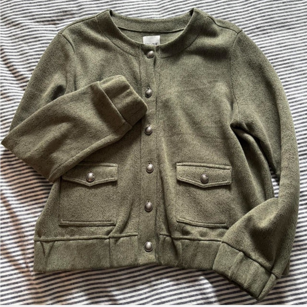 NIC+ZOE Sage Green Button Up Jacket